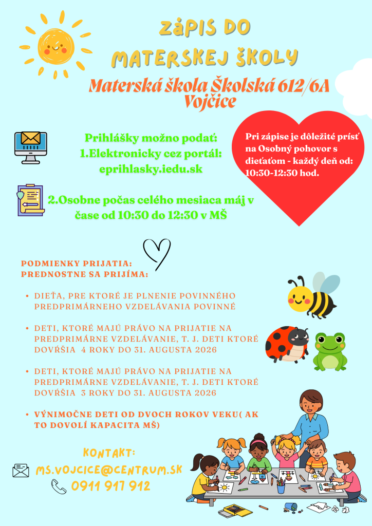 Zápis detí do M´materskej školy